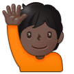 🙋🏿 Person Raising Hand: Dark Skin Tone, Emoji by Samsung