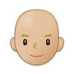 👨🏼‍🦲 Man: Medium-Light Skin Tone, Bald, Emoji by Samsung
