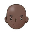 👨🏿‍🦲 Man: Dark Skin Tone, Bald, Emoji by Samsung