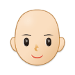 👩🏻‍🦲 Woman: Light Skin Tone, Bald, Emoji by Samsung