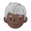 👨🏿‍🦳 Mann: Dunkle Hautfarbe, Weißes Haar Emoji von Samsung