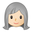 👩🏻‍🦳 Woman: Light Skin Tone, White Hair, Emoji by Samsung