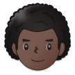 👨🏿‍🦱 Homme : Peau Foncée Et Cheveux Bouclés Emoji par Samsung