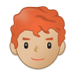 👨🏼‍🦰 Мужчина: Светлый Тон Кожи Рыжие Волосы, смайлик от Samsung