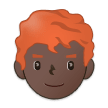 👨🏿‍🦰 Mann: Dunkle Hautfarbe, Rotes Haar Emoji von Samsung