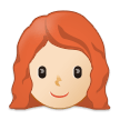 👩🏻‍🦰 Woman: Light Skin Tone, Red Hair, Emoji by Samsung