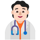 🧑🏻‍⚕️ Professionnel De La Santé (tous Genres) : Peau Claire Emoji par Microsoft