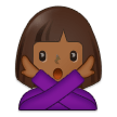 🙅🏾‍♀️ Femme Faisant Un Geste D’interdiction : Peau Mate Emoji par Samsung