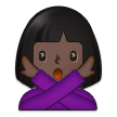 🙅🏿‍♀️ Woman Gesturing No: Dark Skin Tone, Emoji by Samsung