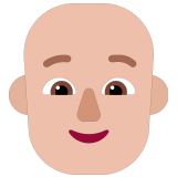 🧑🏼‍🦲 Взрослый: Светлый Тон Кожи Без Волос, смайлик от Microsoft