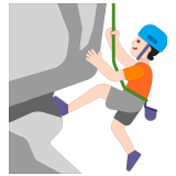 🧗🏻 Bergsteiger(in): Helle Hautfarbe Emoji von Microsoft