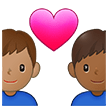 👨🏽‍❤️‍👨🏾 Couple with Heart: Man, Man, Medium Skin Tone, Medium-Dark Skin Tone, Emoji by Samsung