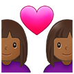 👩🏾‍❤️‍👩🏾 Couple with Heart: Woman, Woman, Medium-Dark Skin Tone, Emoji by Samsung