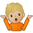 🤷🏼 Personne Qui Hausse Les Épaules : Peau Moyennement Claire Emoji par Samsung