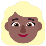 👱🏾‍♀️ Woman: Medium-Dark Skin Tone, Blond Hair, Emoji by Microsoft