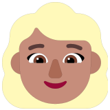 👱🏽‍♀️ Woman: Medium Skin Tone, Blond Hair, Emoji by Microsoft