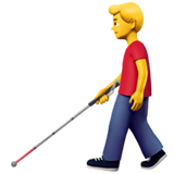 👨‍🦯 Man with White Cane, Emoji by Apple