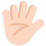 🖐🏻 Hand with Fingers Splayed: Light Skin Tone, Emoji by Microsoft
