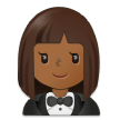 🤵🏾‍♀️ Woman in Tuxedo: Medium-Dark Skin Tone, Emoji by Samsung