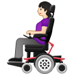👩🏻‍🦼 Woman in Motorized Wheelchair: Light Skin Tone, Emoji by Samsung