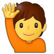 🙋 Person Raising Hand, Emoji by Samsung