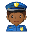 👮🏾 Polizist(in): Mitteldunkle Hautfarbe Emoji von Samsung