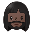 🧔🏿‍♀️ Woman: Dark Skin Tone, Beard, Emoji by Samsung