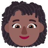 👩🏾‍🦱 Woman: Medium-Dark Skin Tone, Curly Hair, Emoji by Microsoft