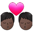 👨🏿‍❤️‍💋‍👨🏿 Kiss: Man, Man, Dark Skin Tone, Emoji by Samsung