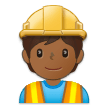 👷🏾 Bauarbeiter(in): Mitteldunkle Hautfarbe Emoji von Samsung