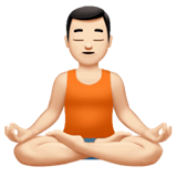 🧘🏻‍♂️ Man in Lotus Position: Light Skin Tone, Emoji by Apple