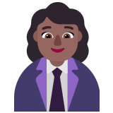 👩🏾‍💼 Woman Office Worker: Medium-Dark Skin Tone, Emoji by Microsoft