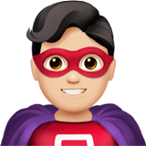 🦸🏻‍♂️ Мужчина-Супергерой: Очень Светлый Тон Кожи, смайлик от Apple