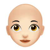 👩🏻‍🦲 Woman: Light Skin Tone, Bald, Emoji by Apple