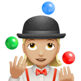 🤹🏼‍♀️ Woman Juggling: Medium-Light Skin Tone, Emoji by Apple