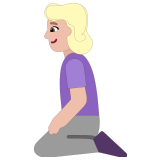 🧎🏼‍♀️ Woman Kneeling: Medium-Light Skin Tone, Emoji by Microsoft
