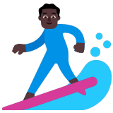 🏄🏿‍♂️ Серфингист: Очень Темный Тон Кожи, смайлик от Microsoft