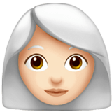 👩🏻‍🦳 Woman: Light Skin Tone, White Hair, Emoji by Apple