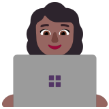 👩🏾‍💻 Woman Technologist: Medium-Dark Skin Tone, Emoji by Microsoft