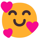 🥰 Visage Souriant Avec Cœurs Emoji par Microsoft