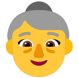 👵 Old Woman, Emoji by Microsoft