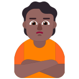 🙎🏾 Schmollende Person: Mitteldunkle Hautfarbe Emoji von Microsoft