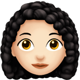 👩🏻‍🦱 Woman: Light Skin Tone, Curly Hair, Emoji by Apple