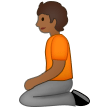 🧎🏾 Person Kneeling: Medium-Dark Skin Tone, Emoji by Samsung