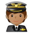 🧑🏽‍✈️ Pilote : Peau Légèrement Mate Emoji par Samsung
