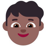 👦🏾 Junge: Mitteldunkle Hautfarbe Emoji von Microsoft