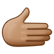 🫱🏽 Nach Rechts Weisende Hand: Mittlere Hautfarbe Emoji von Samsung