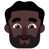 🧔🏿‍♂️ Бородатый Мужчина: Очень Темный Тон Кожи, смайлик от Microsoft
