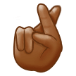 🤞🏾 Hand Mit Gekreuzten Fingern: Mitteldunkle Hautfarbe Emoji von Samsung