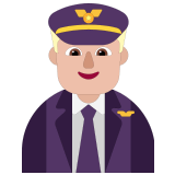 👨🏼‍✈️ Мужчина-Пилот: Светлый Тон Кожи, смайлик от Microsoft